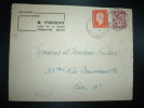 LETTRE TP MARIANNE DE DULAC 50c + IRIS 1F50 OBL.27-4-45 THIBERVILLE EURE (27) CHAUSSURES R. VINCENT - 1944-45 Marianne Of Dulac