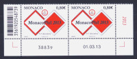 2013 MONACO "MONACOPHIL 2013" COPPIA SINGOLI MNH - Neufs