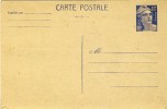 ENTIER POSTAL  # CARTE POSTALE # TYPE MARIANNE GANDON  # 12 F BLEU  # 1950 # REF STORCH -FRANCON # K 1 A # REPIQUAGE - Postales  Transplantadas (antes 1995)