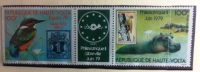 Upper Haute Volta Stamp On Stamp   Exhibition Kingfisher Hippo Woodpecker  Animal  Bird 1979 Mnh 2v - Unclassified