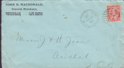 Canada JOHN K. MACDONALD General Merchant WHYCOCOMAGH (N.S.) 1905 Cover Lettre ARICHAT (N.S.) 2c. Edward VII. Stamp - Cartas & Documentos