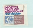 VIGNETTE * EXPOSITION PHILATELIQUE ART ET PHILATELIE  1975 # GRAND PALAIS PARIS # GALERIES NATIONALES # ARPHILA - Expositions Philatéliques