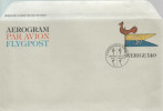 SUEDE SWEDEN SVERIGE Entier Stationnary Aerogram FDC 1er Jour : 1977 Flag Drapeau Fahne - Oblitérés