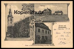 ALTE POSTKARTE GRUSS AUS DIRMSTEIN BAHNHOF COLONIALWARENHANDLUNG STORZUM MAGGI Leiningerland Station Gare Cpa Postcard - Gruenstadt