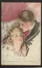 WOMAN MAN THE EVENING HOUR SIGNED FISHER No 681 OLD POSTCARD #41 - Fisher, Harrison