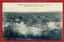 CPA 78 BONNIÈRES-sur-SEINE Pendant Les Inondations De Janvier 1910 - Perspective Sur Les 2 Ponts Et Vue Sur Gloton - Bonnieres Sur Seine