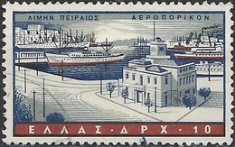 GREECE 1958 Air. Greek Ports - 10d The Piraeus (Port Of Athens) FU - Usati