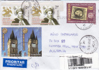 Romania 2015 Registered Cover Posted To Australia - Covers & Documents