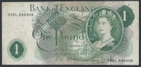 BANKNOTES 1966 GRAN BRETAGNA - ENGLAND-REGNO UNITO  1 POUND SERIE  S32L(646408) - 1 Pond