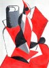 Personnage Post-cubiste .acrylique Sur Papier.(Tesson).feuille : 319 X 239 Mm. - Acryliques
