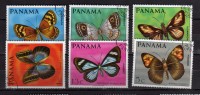 Panama °- 1968 -  Yvert. 471/474 + PA.446/447. Papillons.  Avec Gomme Oblitéré.   Vedi Descrizione - Panama