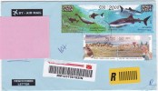 2015 India Indie - 2 Scans Nice Registered Cover Sent To Romania 6 Stamps Sharks, Dolphins, Mammals, Monuments - Covers & Documents