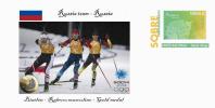 Spain 2014 - XXII Olimpics Winter Games Sochi 2014 Gold Medals Special Prepaid Cover - Biatlon Relevos Masc. Russia Team - Inverno 2014: Sotchi