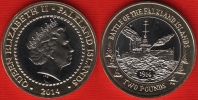 Falkland Islands 2 Pounds 2014 "Battle Of The Falkland Islands" BiMetallic UNC - Falklandinseln