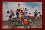 KOREA NORTH PROPAGANDA Postcard "MOTHER BOSOM" By Sin Jung Sook  1950s  Children - Korea (Nord)