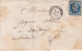 1865 LETTRE NAPOLEON MANCHE VILEDIEU LES POELES GC 4233 BELLE FRAPPE SUR LE TIMBRE  / 5521 - 1849-1876: Période Classique