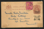 Gwalior State & India KG V  1a Combination KE VII Post Card To Somerset  # 87368.  Inde Indien - Gwalior