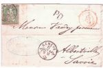 1864- Lettre De Genève Pour Albertville ( Savoie ) Affr. Zumstein N°34 Seul - Lettres & Documents