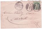 1882- Enveloppe De Genève Pour Albertville ( Savoie ) Affr. Zumstein N° 40 Ou 49  Seul - Storia Postale