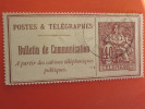 BULLETIN DE COMMUNICATION 40C BRUN ROUGE N°26 CAD ALGER>A PARTIR CABINE TELEPHONIQUE PUBLIQUE POSTES/TELEGRAPHES C/8€ - Telegraph And Telephone