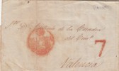 ANO 1840 PREFILATELIA CARTA DE PALMA A VALENCIA MARQUAS 7   / 4811 - ...-1850 Prephilately