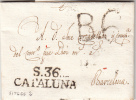 ANO 1815 PREFILATELIA CARTA DE SITGES A BARCELONA  MARQUAS B.6  S.36. CATALUNA   / 5466 - ...-1850 Préphilatélie