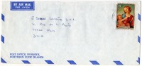 Penrhyn: 1985  Lettre Voyagé Vers La France Timbre Noël "Vierge Et Enfant" - Penrhyn