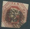 GROSSBRITANNIEN GRANDE BRETAGNE GB 1847-55 QUEEN VICTORIA EMBOSSED USED 10 PENCE BROWN SG 57 MI 6 YT 6 SN 6 - Used Stamps