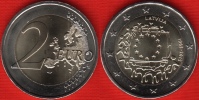 Latvia 2 Euro 2015 "Flag Of Europe" BiMetallic UNC - Letland