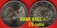 WHOLESALE: Latvia 2 Euro 2015 "Flag Of Europe" BiMetallic UNC - Lettonia