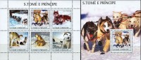 S. Tomè 2003, Slege Dogs, 6val In BF +BF - Faune Arctique