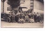 25054 Carte Photo Equipe De Depannage 355 E Regiment Automobile Camion Moto - Tréganteur -militaria Soldat - Vrachtwagens En LGV