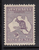Australia MH Scott #9 BW #24k 9p Kangaroo Variety: White Flaws Between Value Circle And SA Coast, Flaw After Last 'A' - Ungebraucht