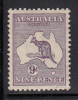 Australia MH Scott #9 BW #24k 9p Kangaroo Variety: White Flaws Between Value Circle And SA Coast, Flaw After Last 'A' - Ongebruikt