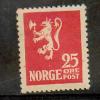 Norge 1922-24 MH 25 øre Løve Med Streg - Ongebruikt