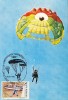 PARACHUTTING, PLANE, CM, MAXICARD, CARTES MAXIMUM, 1987, ROMANIA - Parachutting