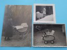 Kinderwagens Voiture D'Enfant Poussette / Te Identificeren ( 3 Stuks ) Anno 19?? ( Zie Foto´s Voor Details ) ! - Voorwerpen