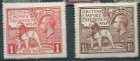 GB 1924 WEMBLEY EXHIBITION SET (2) SG 430-431 SC 185/186 MI 166-67  YV 171-72 - Unused Stamps