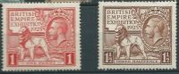 GB 1925 WEMBLEY EXHIBITION SET (2) SG 432-33 SC 203-04 MI 168-69 YV 173-74 - Unused Stamps