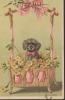 CPA:Mailick:Chiot Dans Panier De Fleurs:Carte Gaufrée - Mailick, Alfred