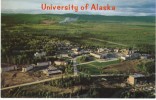 Fairbanks Alaska, University Of Alaska Campus Aerial View, C1950s Vintage Postcard - Fairbanks