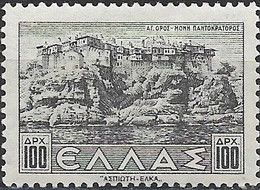 GREECE 1942 Monastery On Mount Athos - 100d. - Black MH - Neufs