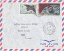 15623# COTE FRANCAISE DES SOMALIS AIGLE DES MERS RAIE SATELLITE LETTRE PAR AVION Obl DJIBOUTI 1963 SENS YONNE - Cartas & Documentos