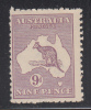 Australia MH Scott #50 BW #27 9p Kangaroo - Mint Stamps