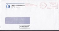 Greenland GRØNLANDSBANKEN (Bank), NUUK 1991 Meter Cover Freistempel Brief Bird Vogel Oiseau Lomvig Cachet - Cartas & Documentos