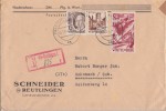 Württemberg R-Brief Mif Minr.15,21,26 Reutlingen 3.12.48 - Wurtemberg