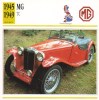 M.G. Midget TC  -  1945  -  Fiche Technique Automobile (Grande Bretagne) - Cars