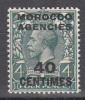 Great Britain  Morrocco Offices     Scott No. 406   Unused Hinged    Year  1917 - Bureaux Au Maroc / Tanger (...-1958)