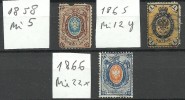 RUSSLAND RUSSIA 1858 -1866 Michel 5 & 12 & 22 O - Usados