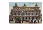 75 - PARIS - L'opéra - Animation - Autobus Ancien Mercedes - Attelage Cheval -- Réverbère - 1917 - Taxis & Fiacres